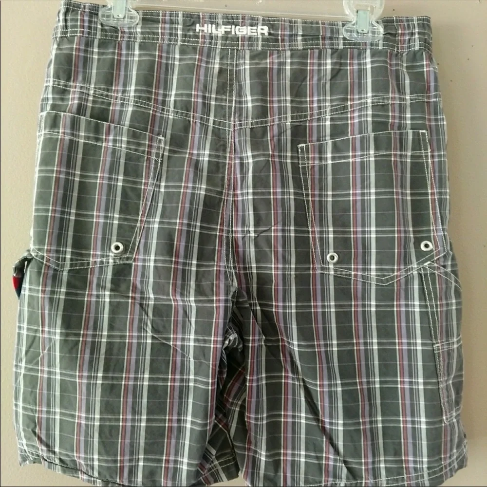 Tommy Hilfiger Gray Plaid Swim Trunks